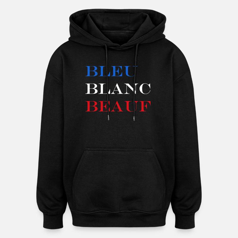 beeuf - Sweat à capuche oversize unisexe - noir