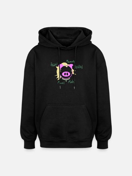 Cochon Glam’ Explosion - Sweat à capuche oversize unisexe - noir