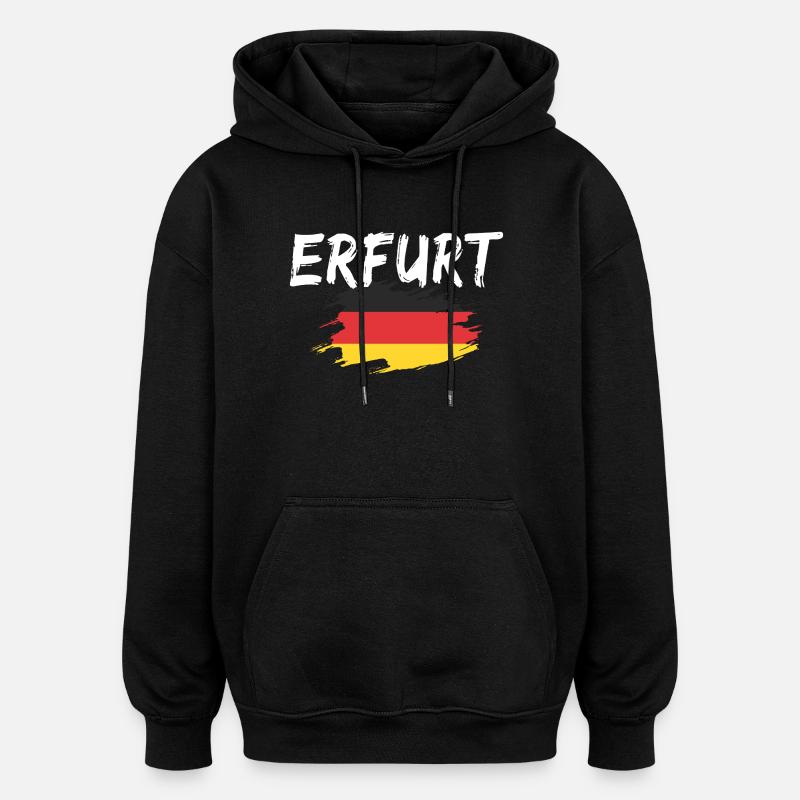 Erfurt Allemagne Drapeau - Sweat à capuche oversize unisexe - noir