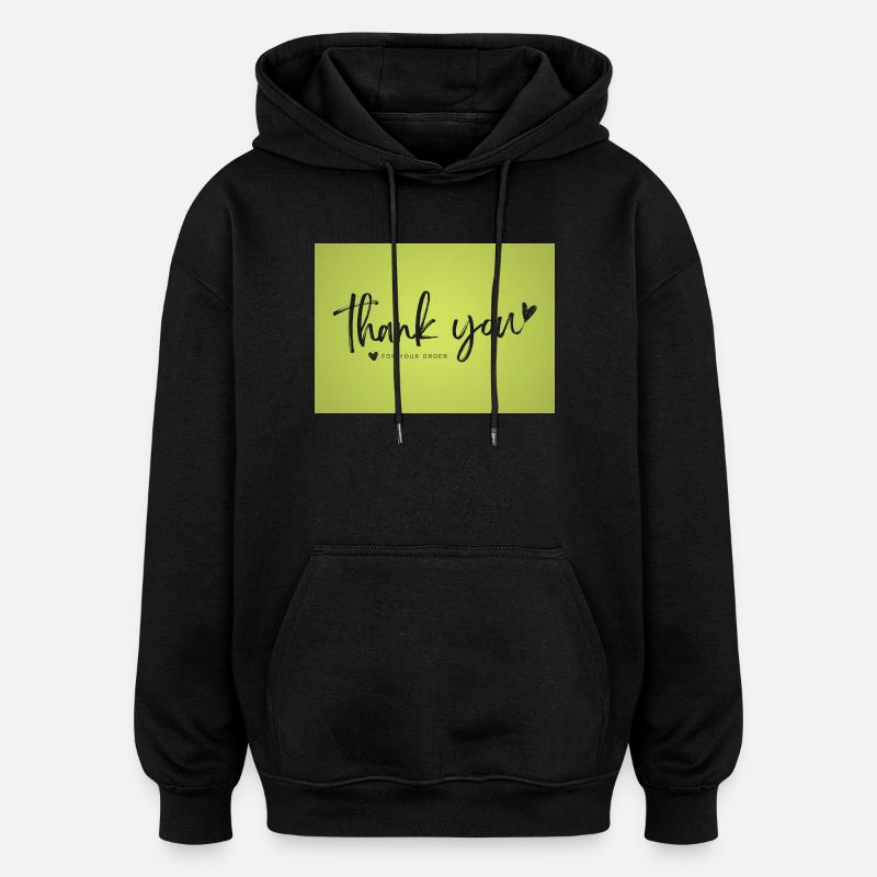 Dankesskript auf Limettengrün - Oversized Unisex Hoodie - Schwarz