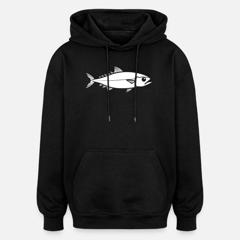 truite - Sweat à capuche oversize unisexe - noir