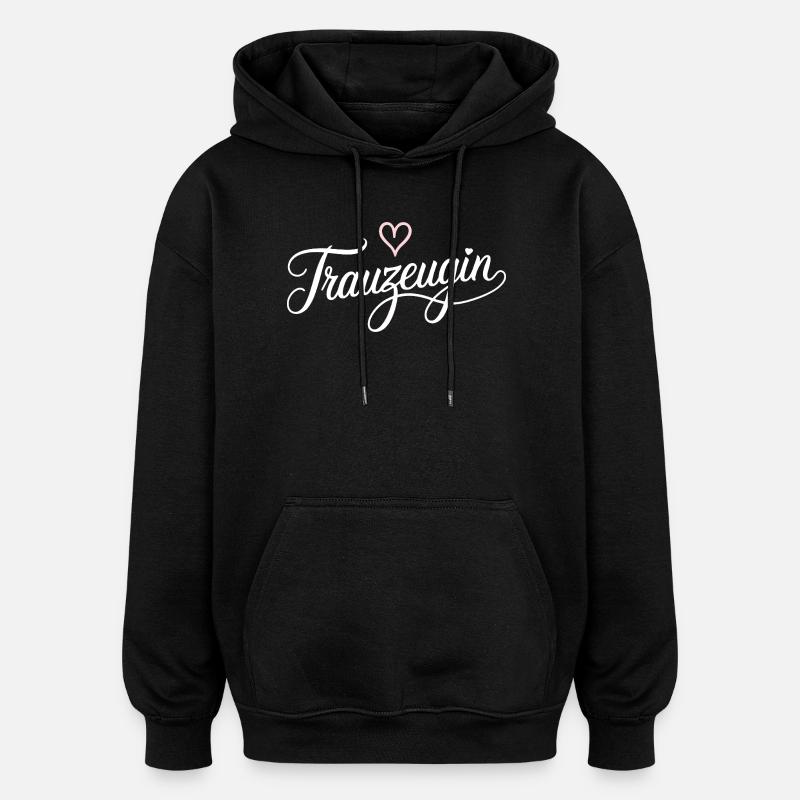 Célébration de mariage de demoiselle d’honneur - Sweat à capuche oversize unisexe - noir