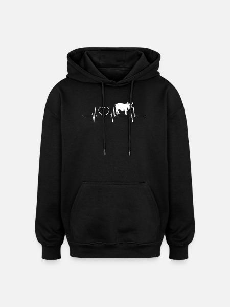 Pig Pig - Oversized Unisex Hoodie - black