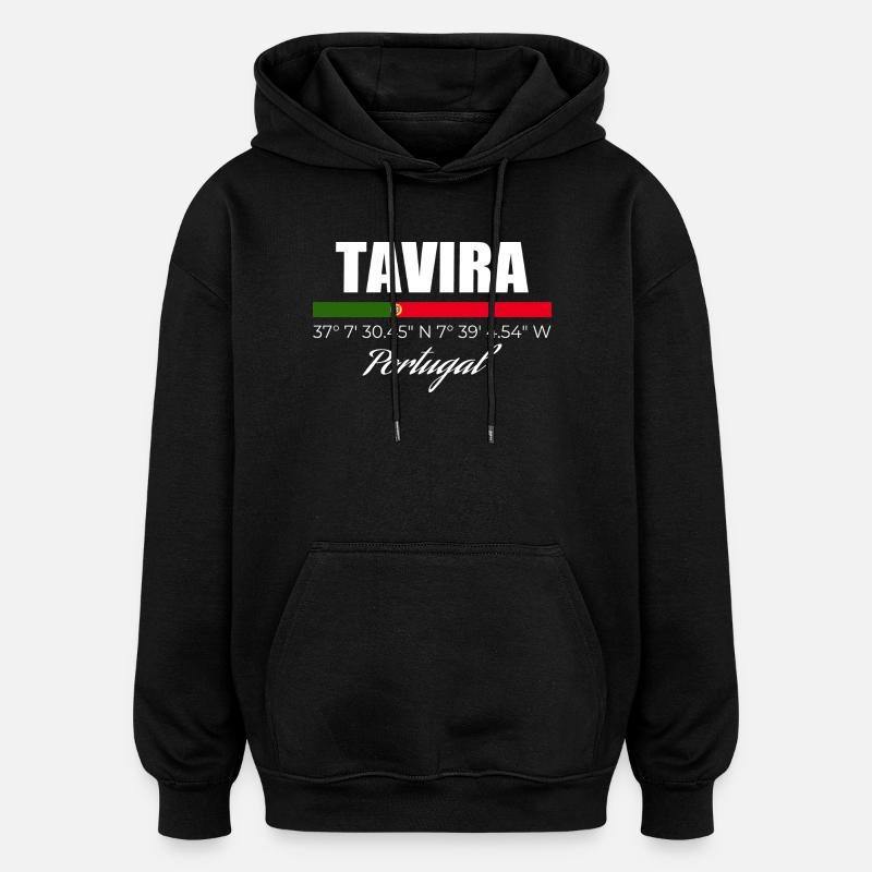 Tavira - Sweat à capuche oversize unisexe - noir