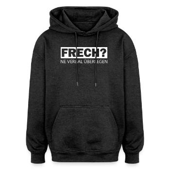 Cheeky verbally superior - Oversized Unisex Hoodie - charcoal grey - Front - Noah (186cm)