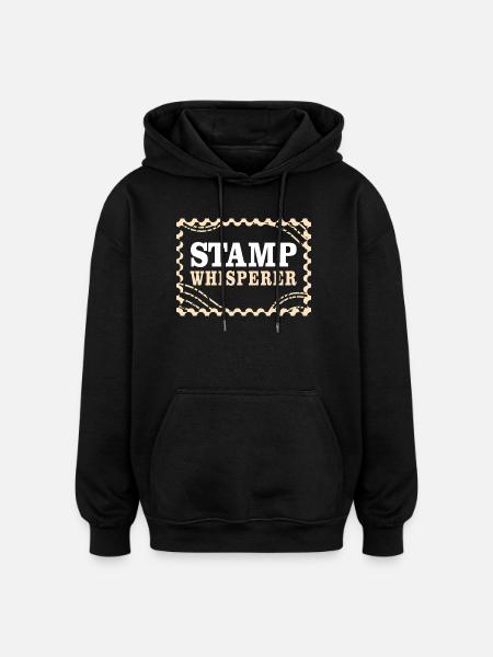 Stamps Philatelist Stamp Collection - Oversized Unisex Hoodie - black