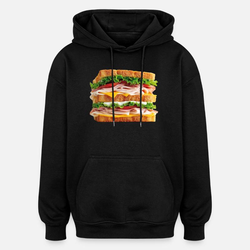 Sandwich - Sweat à capuche oversize unisexe - noir