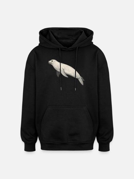 Geometric Seal - Oversized Unisex Hoodie - black