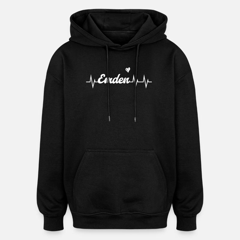 Heartbeat Emden - Sweat à capuche oversize unisexe - noir