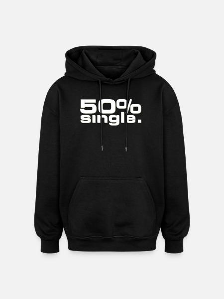 50% Single - Oversized Unisex Hoodie - black