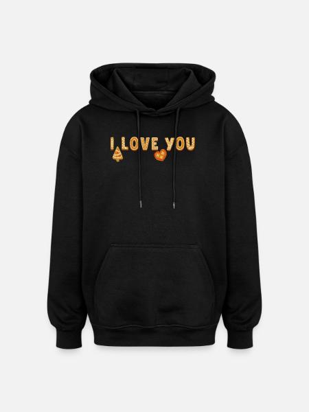 Je t’aime - Sweat à capuche oversize unisexe - noir