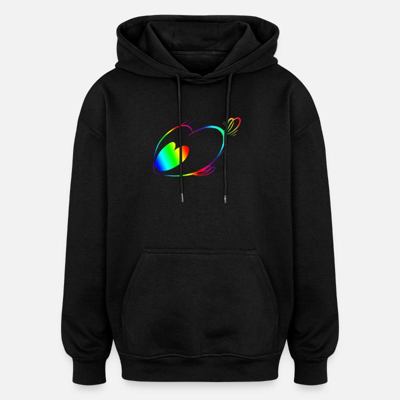 Regenbogen-Geschwindigkeitstricker - Oversized Unisex Hoodie - Schwarz