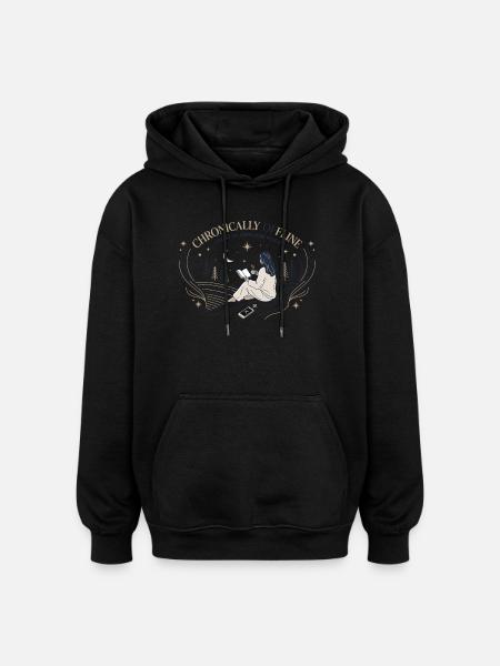 Chronically Offline - Oversized Unisex Hoodie - black