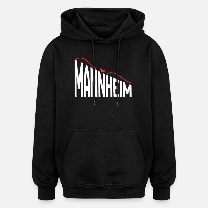 Mannheim - Sweat à capuche oversize unisexe - noir