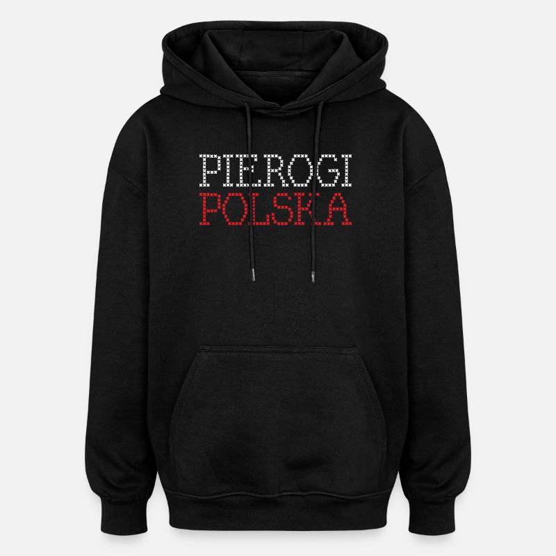 Pierogi Polska, Pologne - Sweat à capuche oversize unisexe - noir