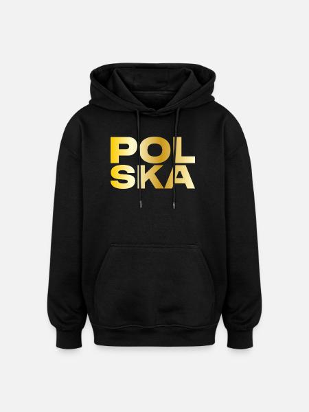 Don d’or Pologne-Polska - Sweat à capuche oversize unisexe - noir