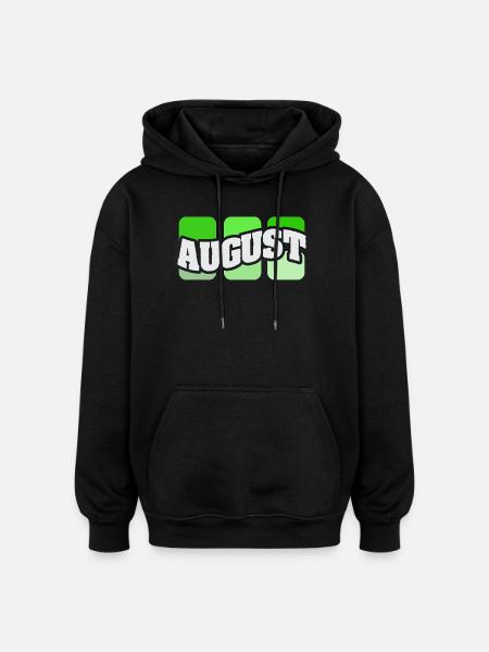 Name August - Oversized Unisex Hoodie - black