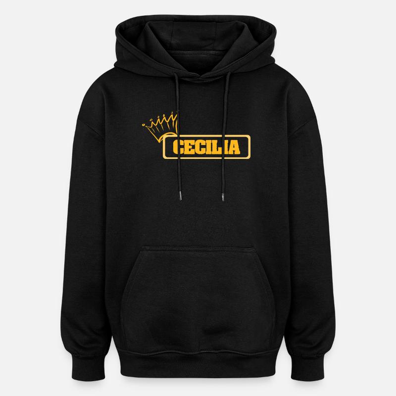 Cecilia as a name - Oversized Unisex Hoodie - black