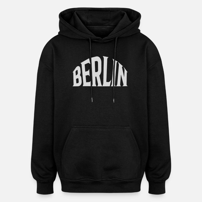 Berlin - Sweat à capuche oversize unisexe - noir