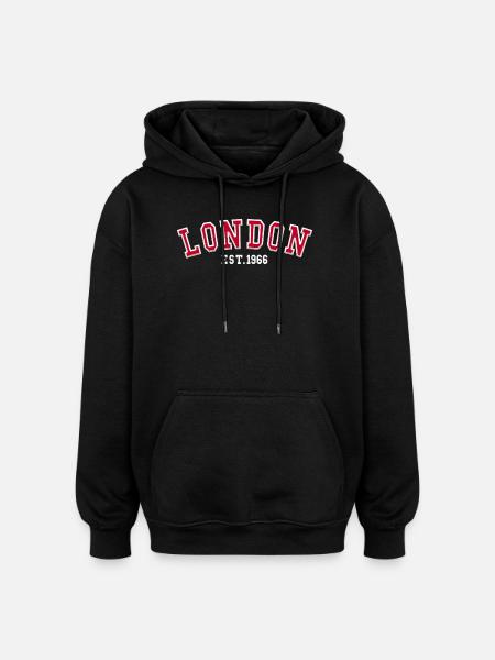 London Est. 1966 - Oversized Unisex Hoodie - black