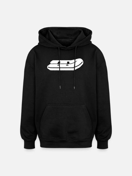 Schlauchboot Paddeln Boot Vektor - Oversized Unisex Hoodie - Schwarz