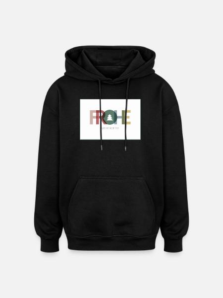 Merry Christmas – Modern Retro Design - Oversized Unisex Hoodie - black