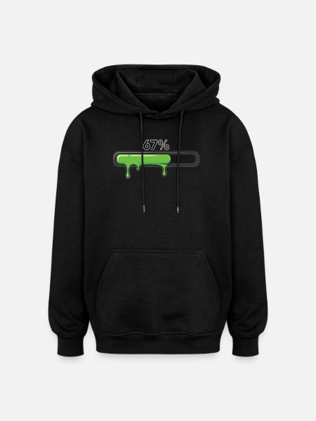 Slime Progress Bar 67 Meme - Oversized Unisex Hoodie - black