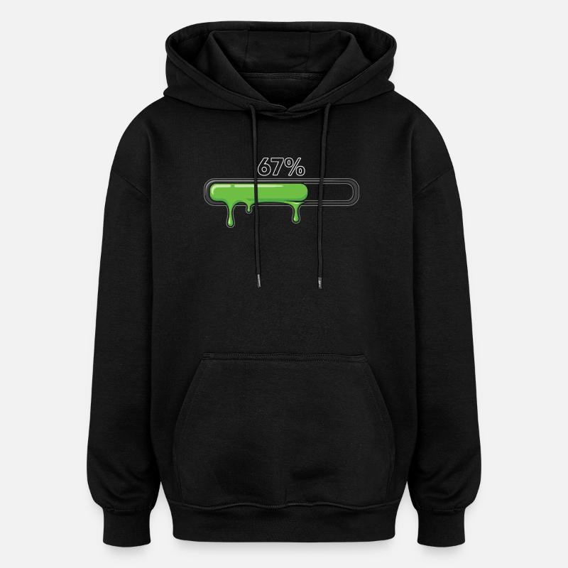 Slime Progress Bar 67 Meme - Oversized Unisex Hoodie - black