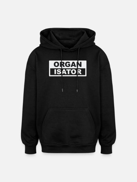 Organisator Typo-Kontrast - Oversized Unisex Hoodie - Schwarz