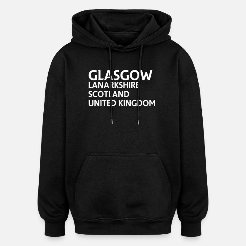 Glasgow – Scotland Textdesign - Sweat à capuche oversize unisexe - noir