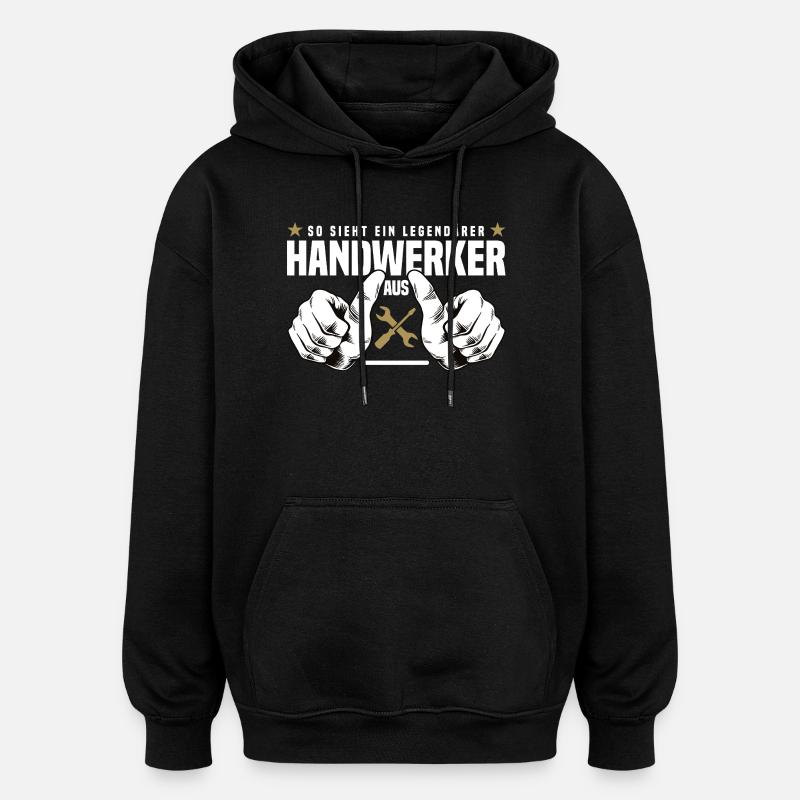 Handwerker - Oversized Unisex Hoodie - Schwarz