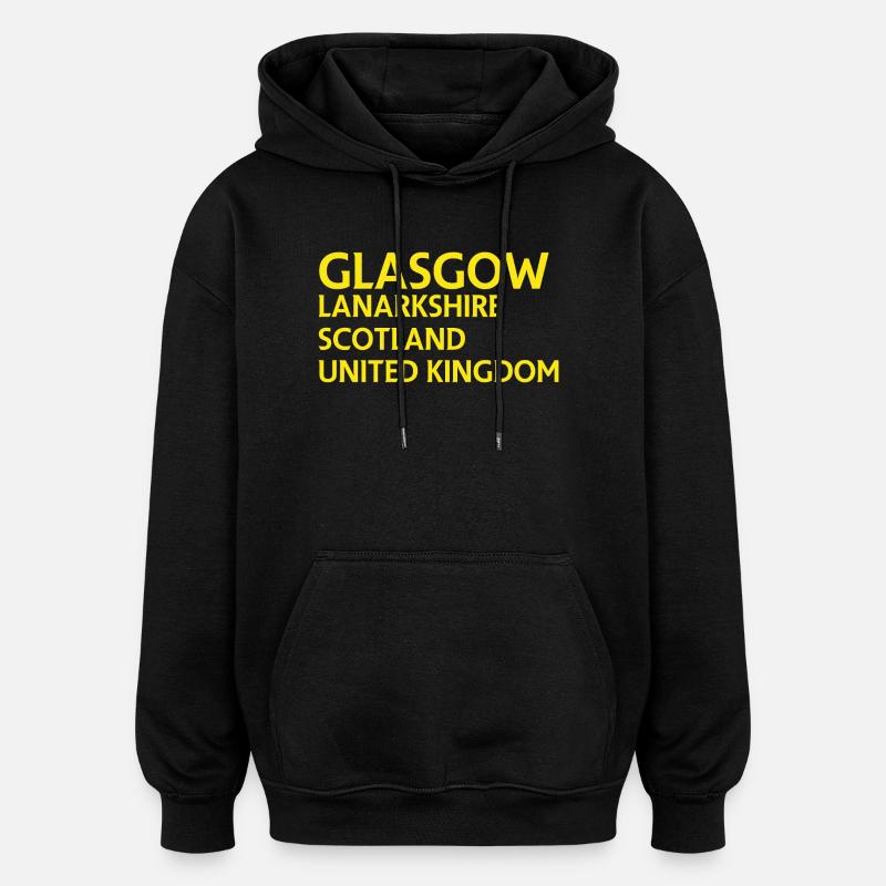 Glasgow – Scotland Textdesign - Sweat à capuche oversize unisexe - noir