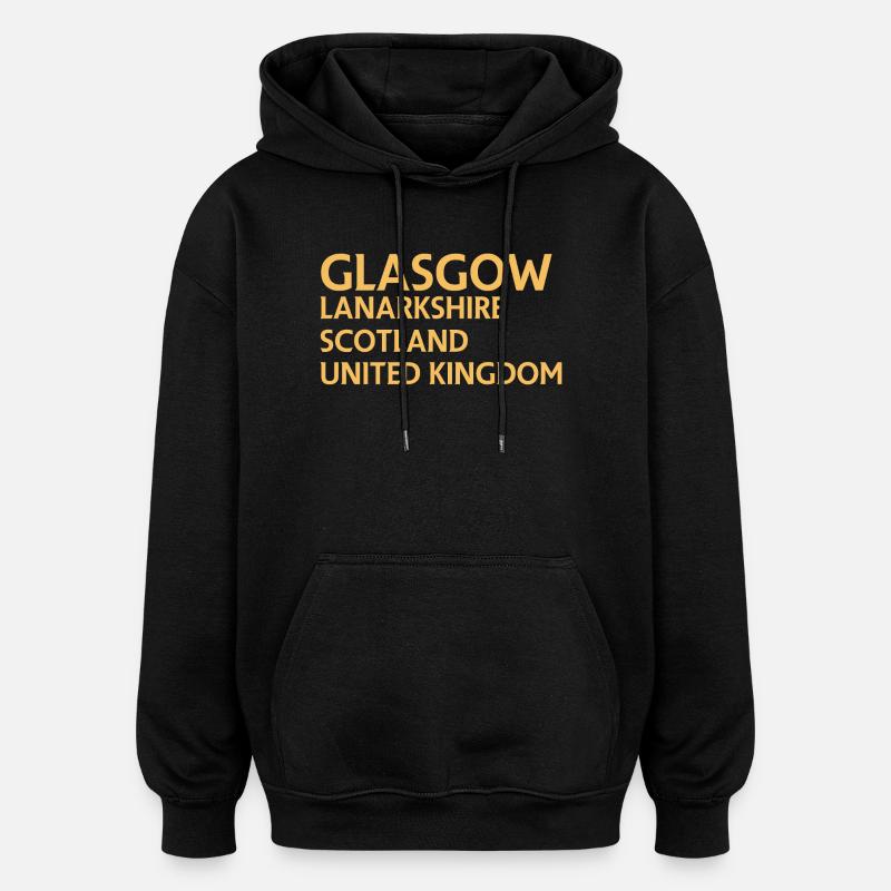 Glasgow – Scotland Textdesign - Sweat à capuche oversize unisexe - noir