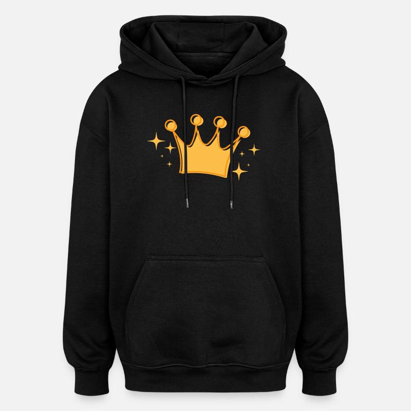 Couronne - Sweat à capuche oversize unisexe - noir