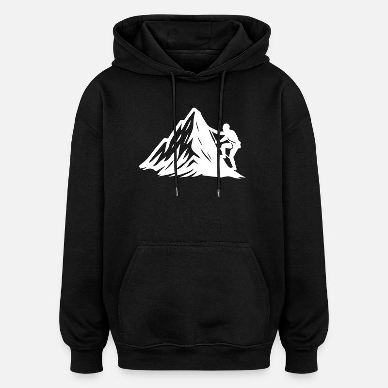 Bergsteiger Symbol Berge - Oversized Unisex Hoodie - Schwarz