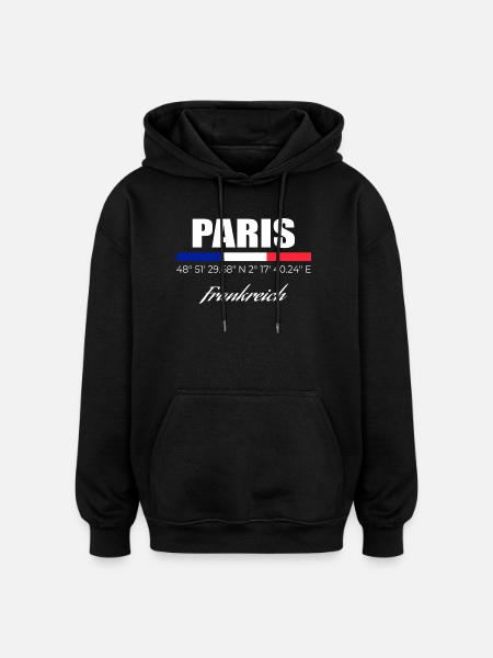 Paris - Oversized Unisex Hoodie - black