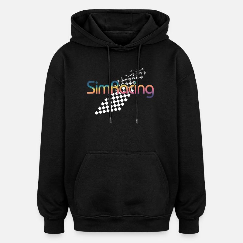 SimRacing Gradient Logo - Oversized Unisex Hoodie - black