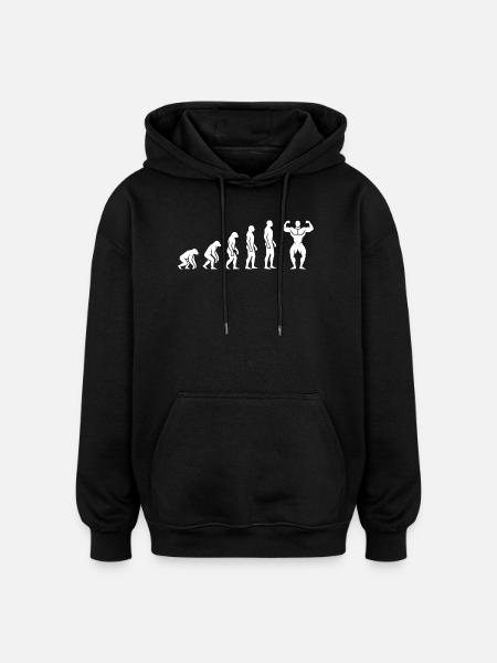 Evolution to Bodybuilder – Fitness Motivation - Oversized Unisex Hoodie - black
