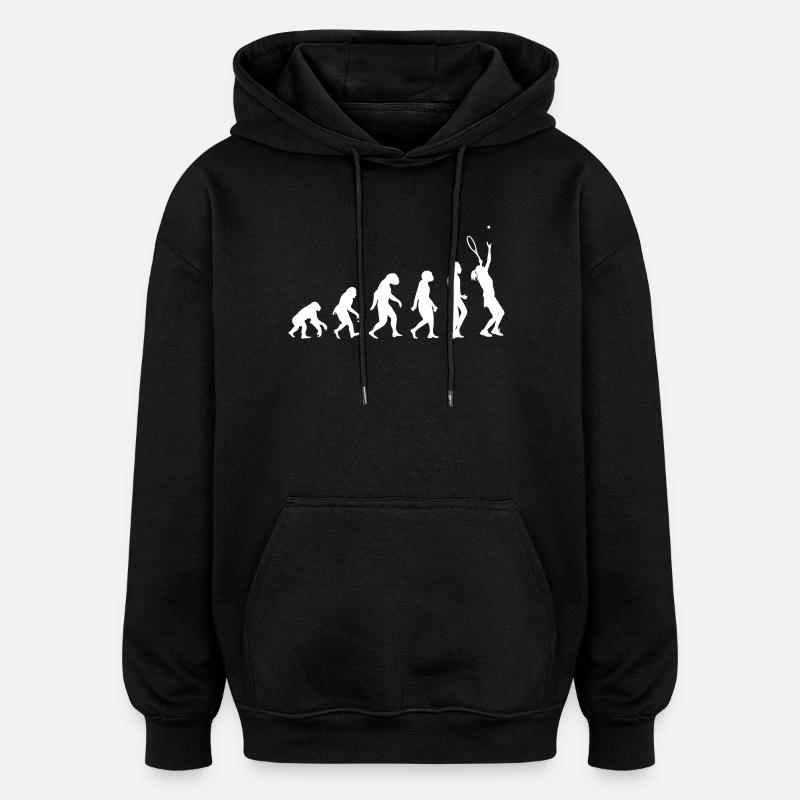 Évolution du tennis - Sweat à capuche oversize unisexe - noir