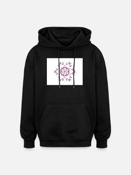 mandala2tv - Sweat à capuche oversize unisexe - noir