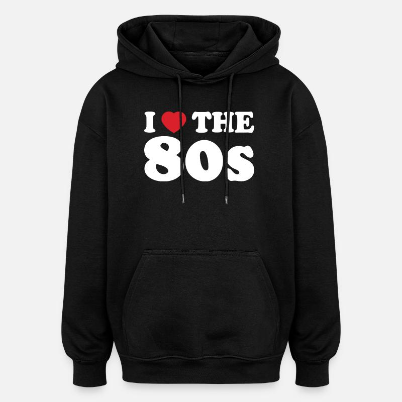 Ich liebe den Retro-Stil der 80er. - Oversized Unisex Hoodie - Schwarz