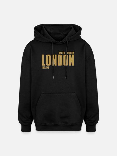 Londoner Goldschrift - Oversized Unisex Hoodie - Schwarz
