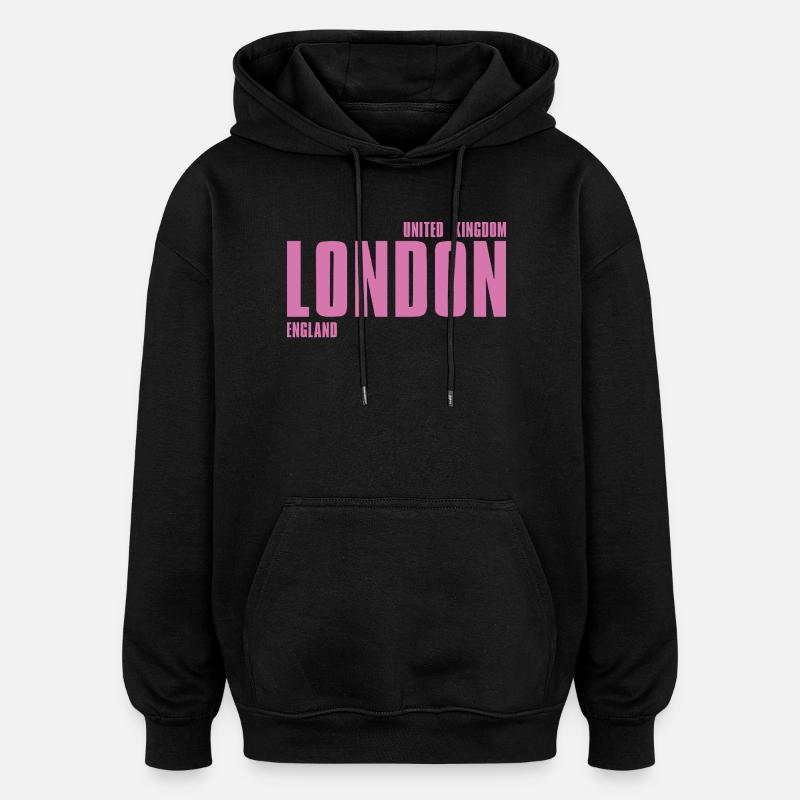 Mot Rose de Londres - Sweat à capuche oversize unisexe - noir