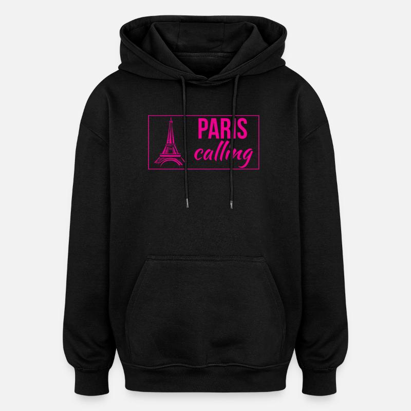Paris Calling - Sweat à capuche oversize unisexe - noir