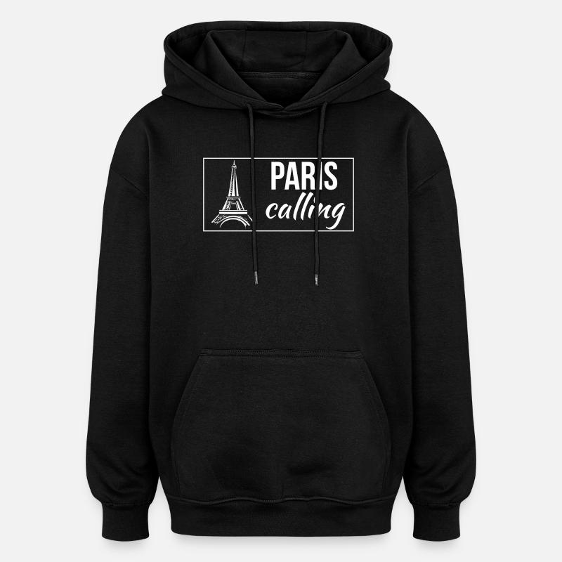 Paris Calling - Sweat à capuche oversize unisexe - noir