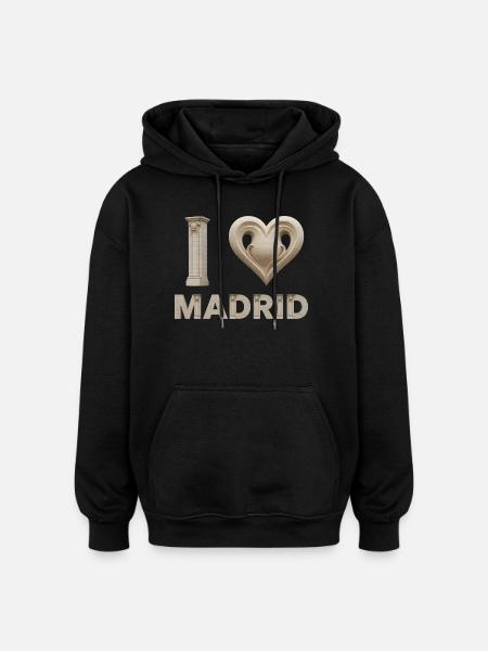 I Love Madrid – Monumental Architecture - Oversized Unisex Hoodie - black