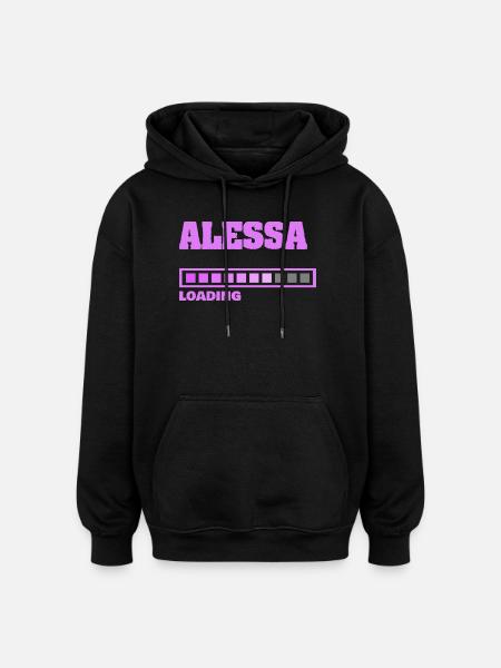 ALESSA - Sweat à capuche oversize unisexe - noir