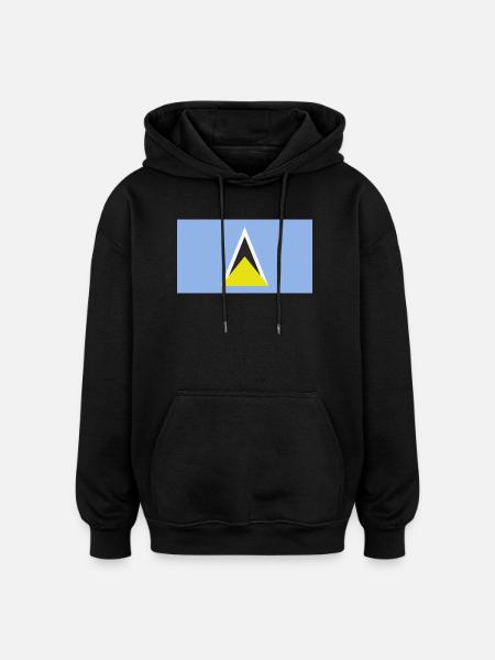 Saint Lucia Caribbean flag - Oversized Unisex Hoodie - black