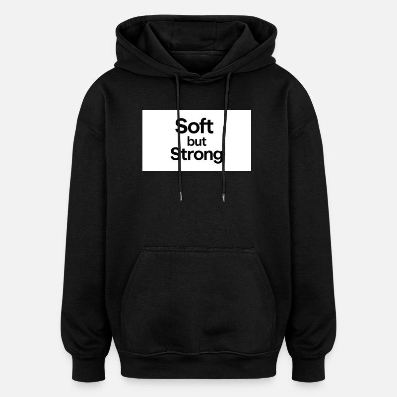 minimalist_typography_t-shirt_design-_black_tex - Sweat à capuche oversize unisexe - noir