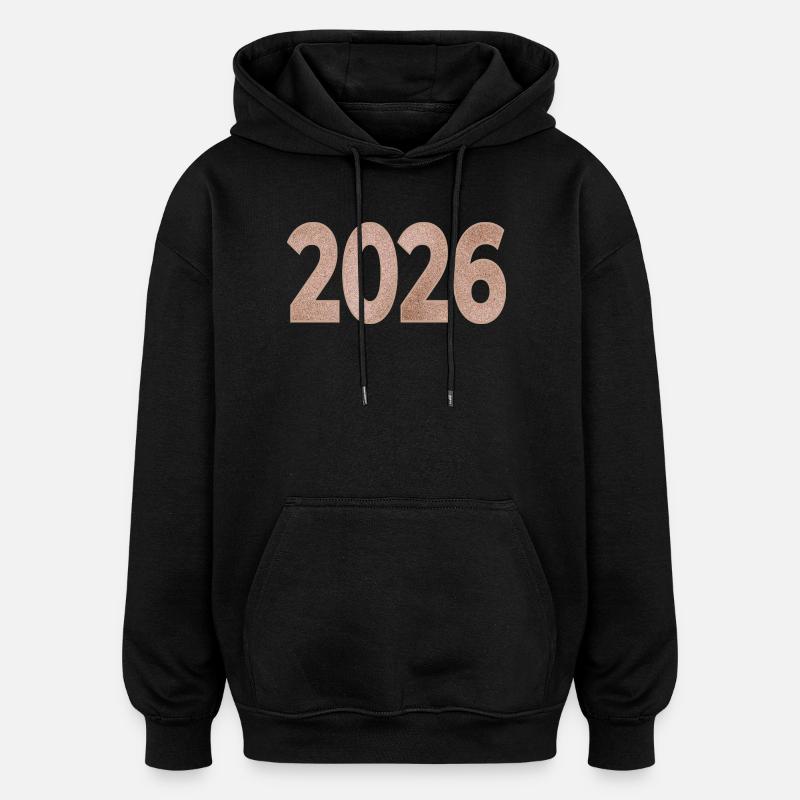 Année 2026 - Sweat à capuche oversize unisexe - noir